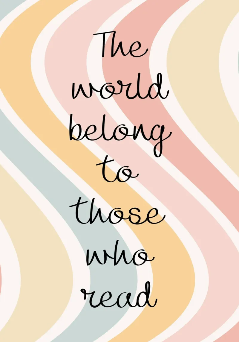 "The World Belongs to Those Who Read" - Retro Art Print canvas with Floater frame by vintagepod