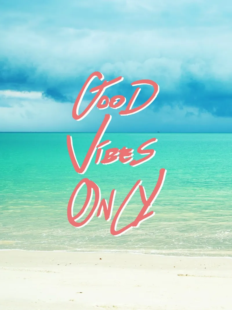 Good Vibes Only - Turquoise Tropical Sandy Beach poster da Stay Positive Design