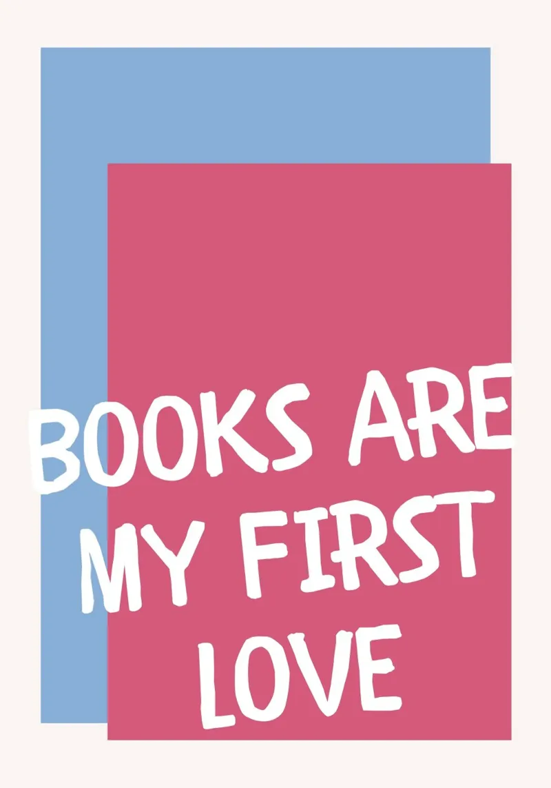 Cita "Los libros son mi primer amor" - Póster de estilo retro poster de vintagepod
