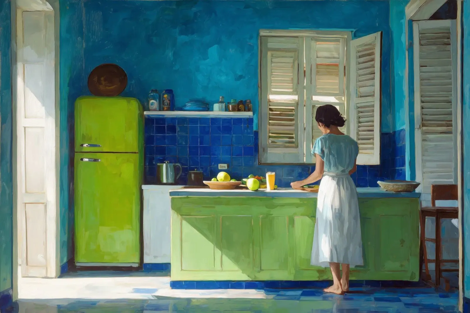 Cucina Lime poster con telaio in alluminio da Art Center