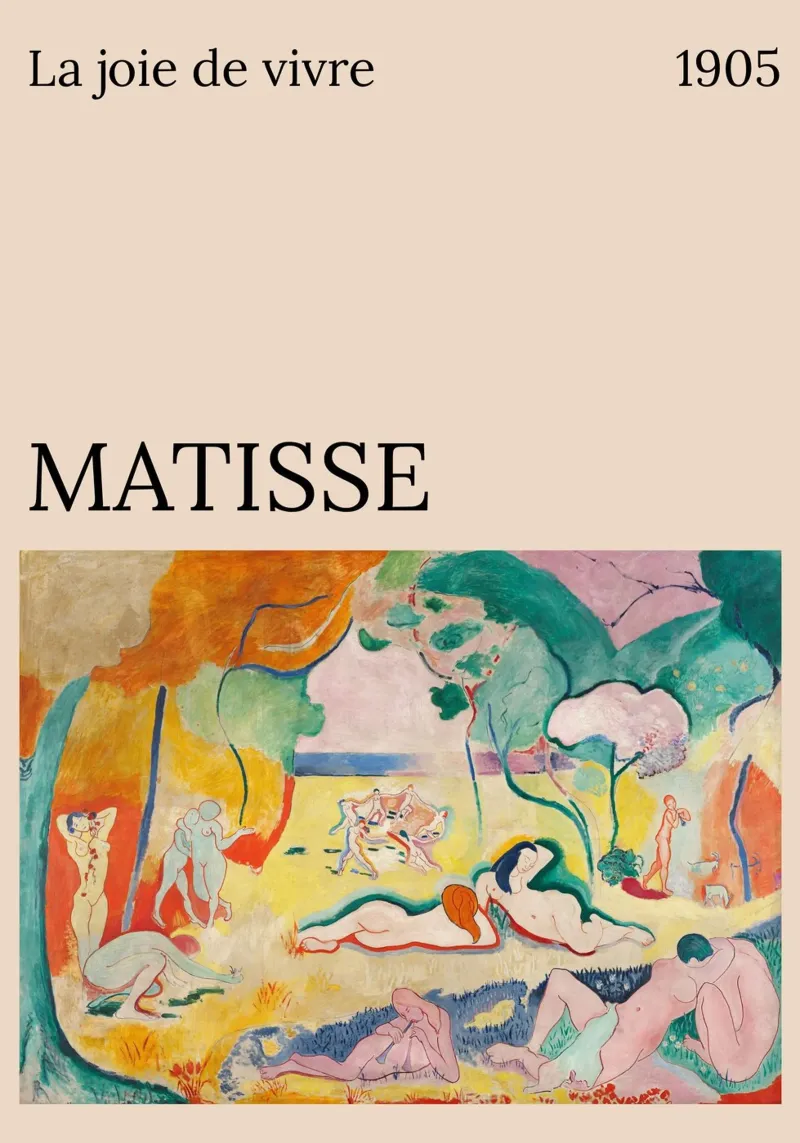 Henry Matisse - La gioia di vivere - poster poster con telaio in alluminio da the red studio