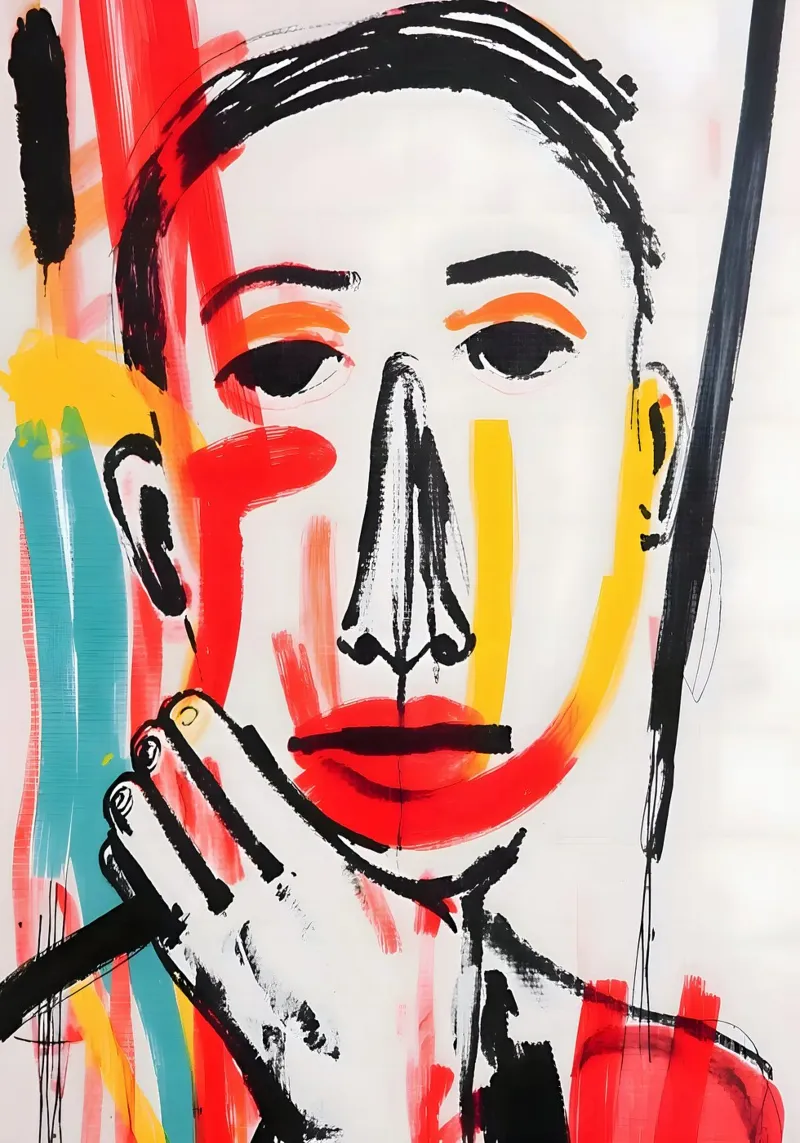 Strokes of Thought poster con telaio in alluminio da Kunst und Kontrast