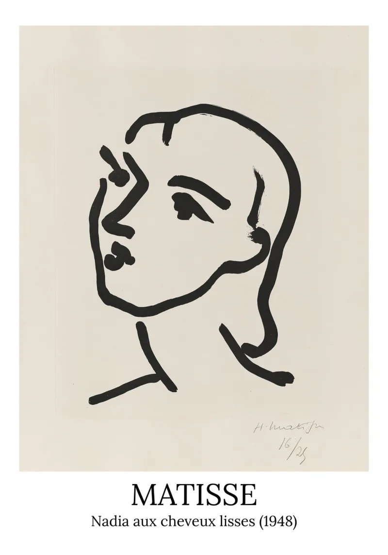 Henri Matisse - Nadia con i capelli lisci - poster poster con telaio in plastica da the red studio