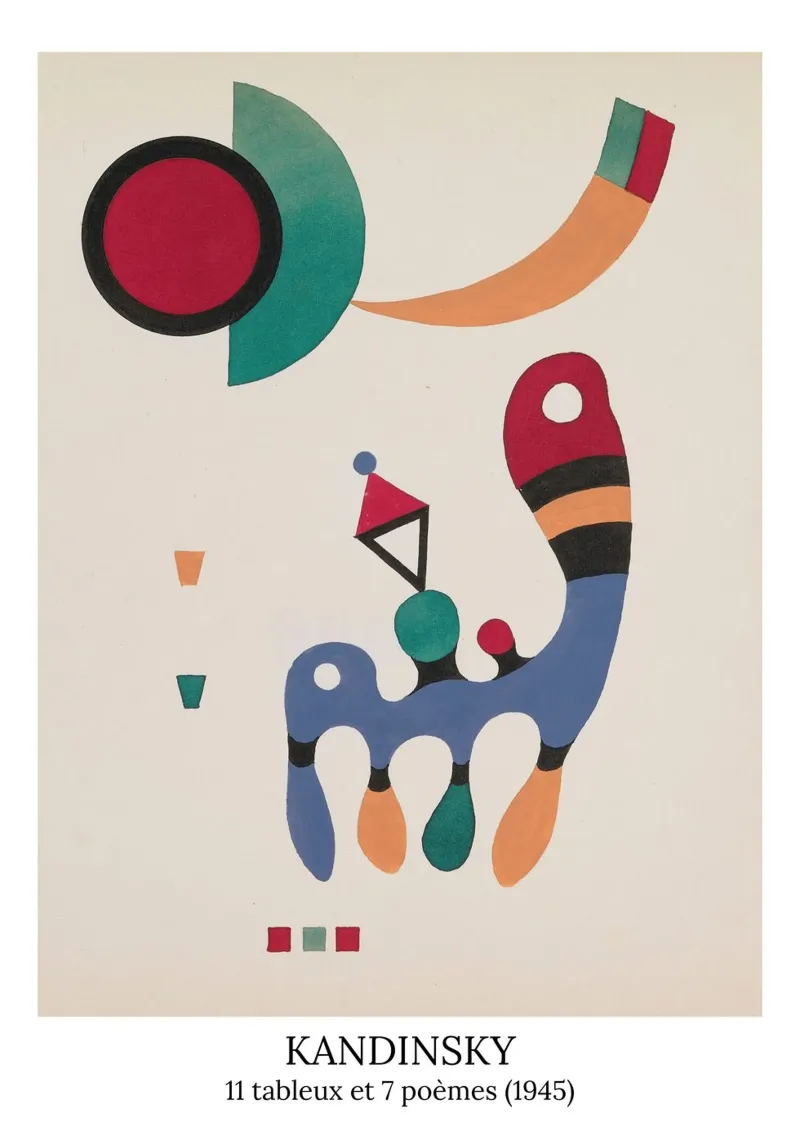 Wassily Kandinsky - 11 dipinti e 7 poesie - poster poster con telaio in alluminio da the red studio