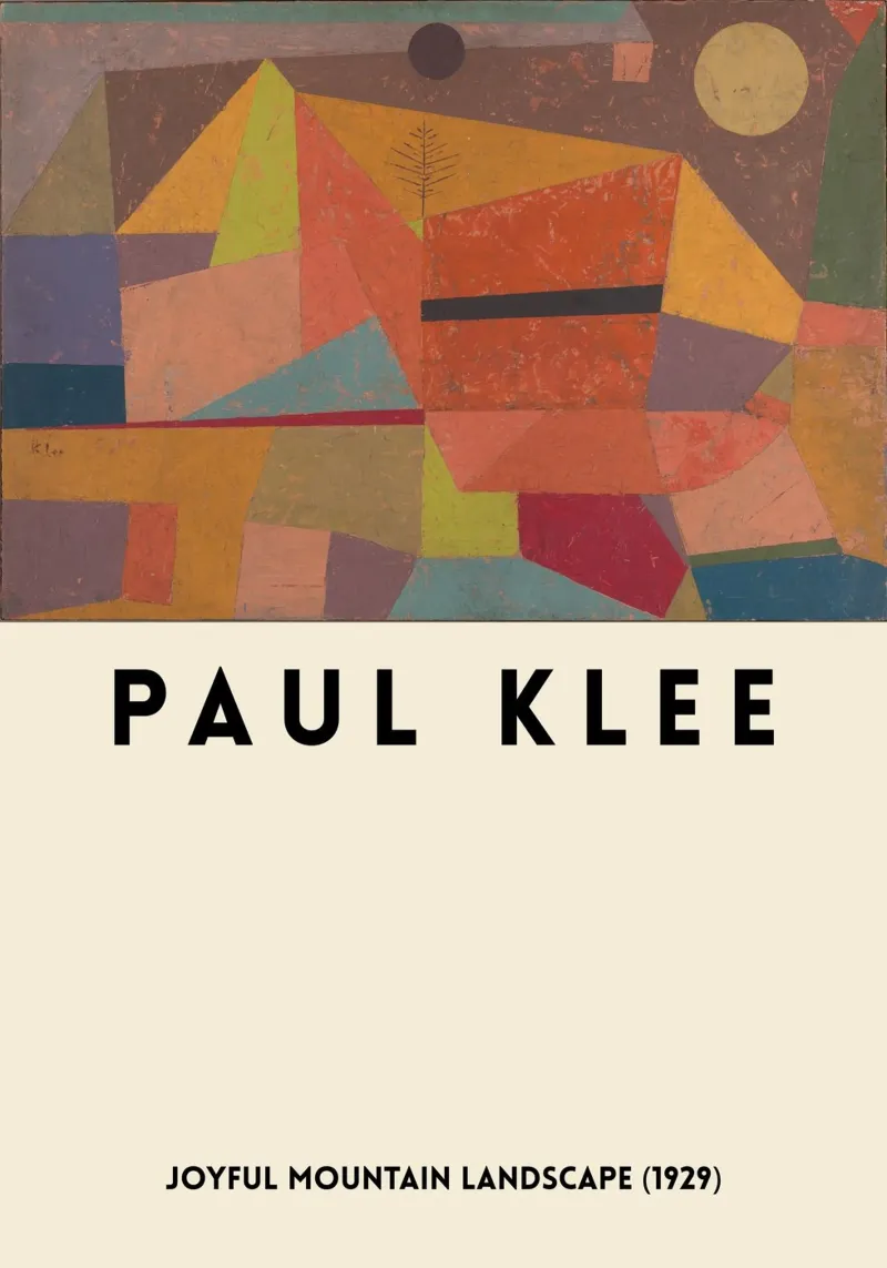 Paul Klee - Poster Paesaggio montano gioioso poster con telaio in alluminio da the red studio