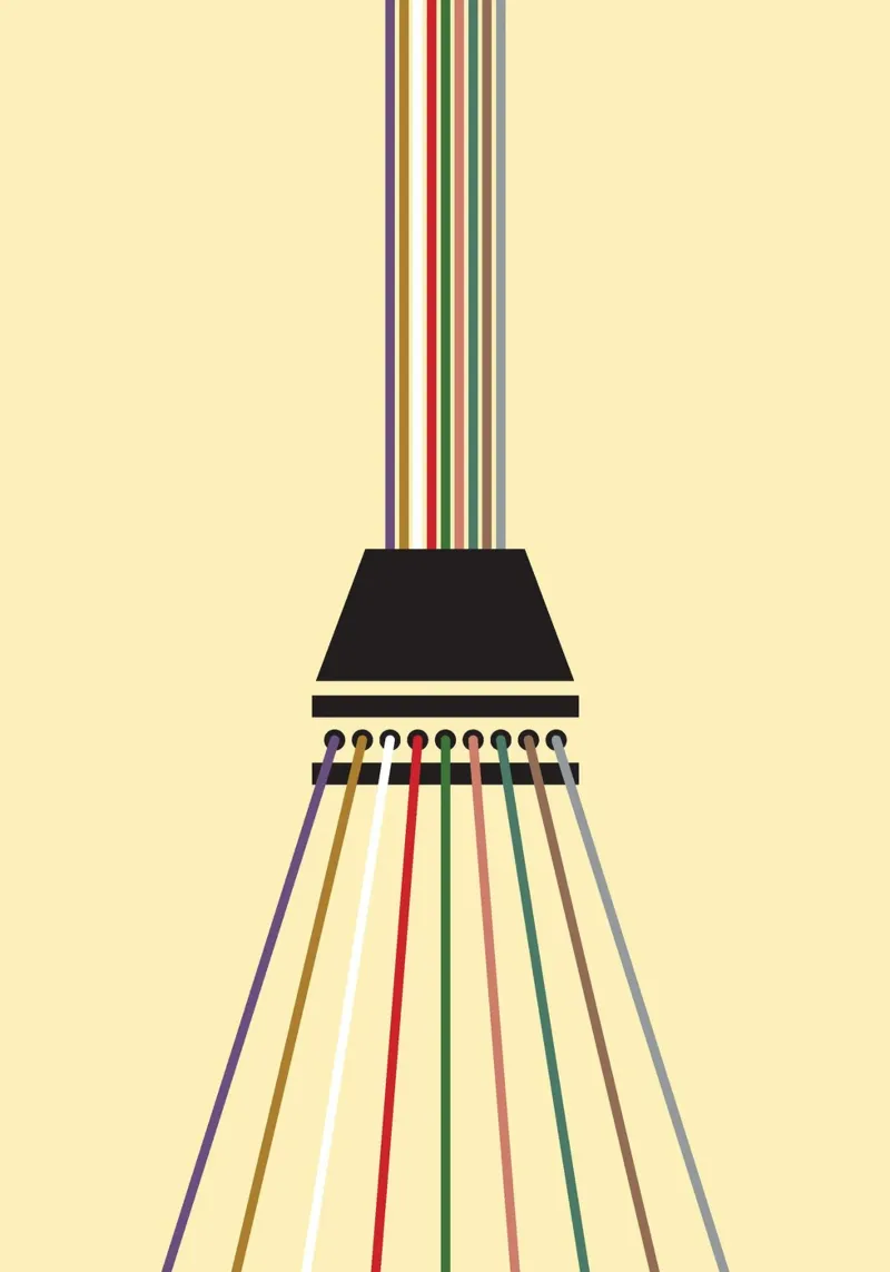 Line string oneindig poster met houten frame van galihstudio