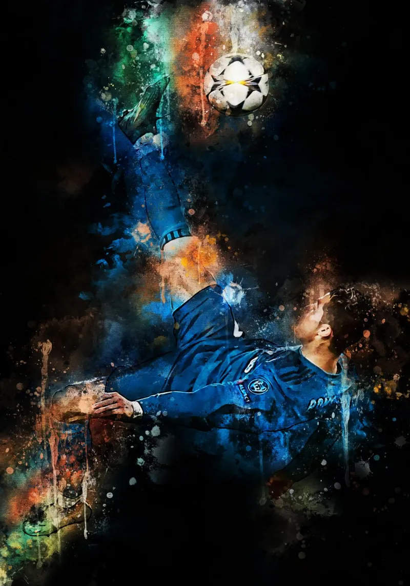Cristiano Ronaldo Real Madrid poster con telaio in legno da MasterInkArt