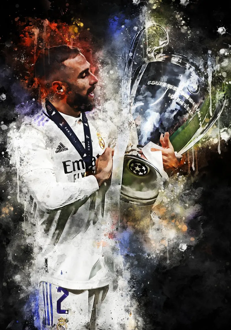 Dani Carvajal poster con telaio in legno da MasterInkArt