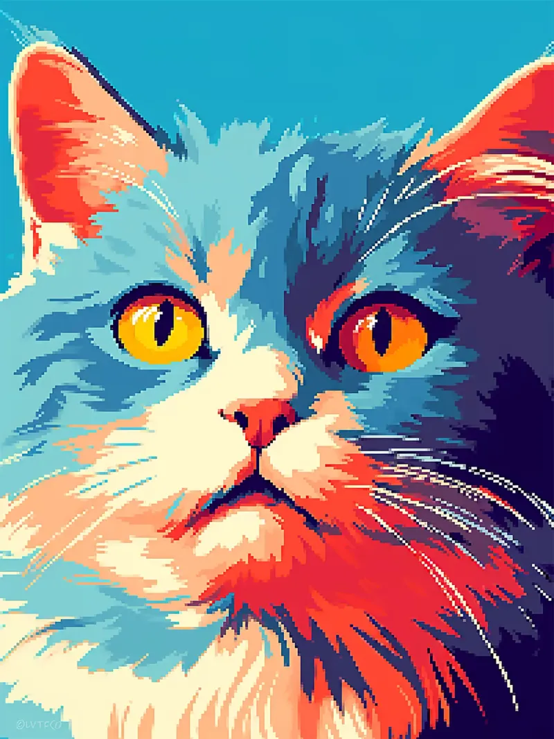 gatto felino baffi pelliccia orecchie occhi poster con telaio in plastica da Karin M Fried
