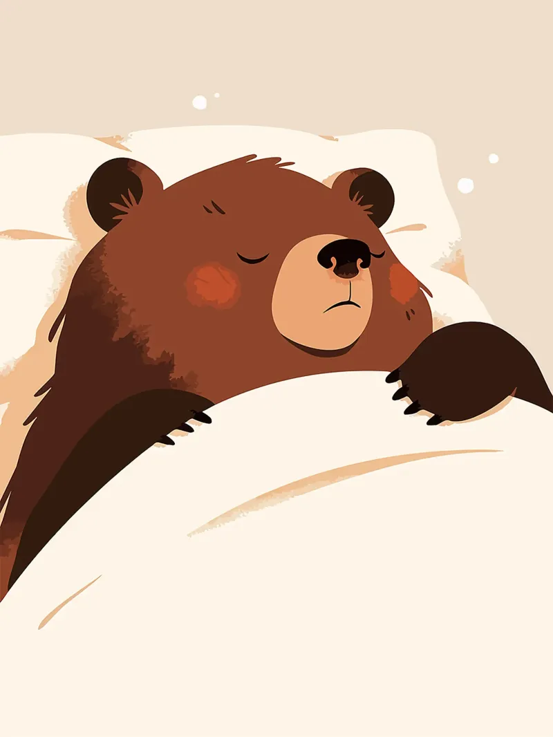orso che dorme coperta da letto carino accogliente poster da Karin M Fried