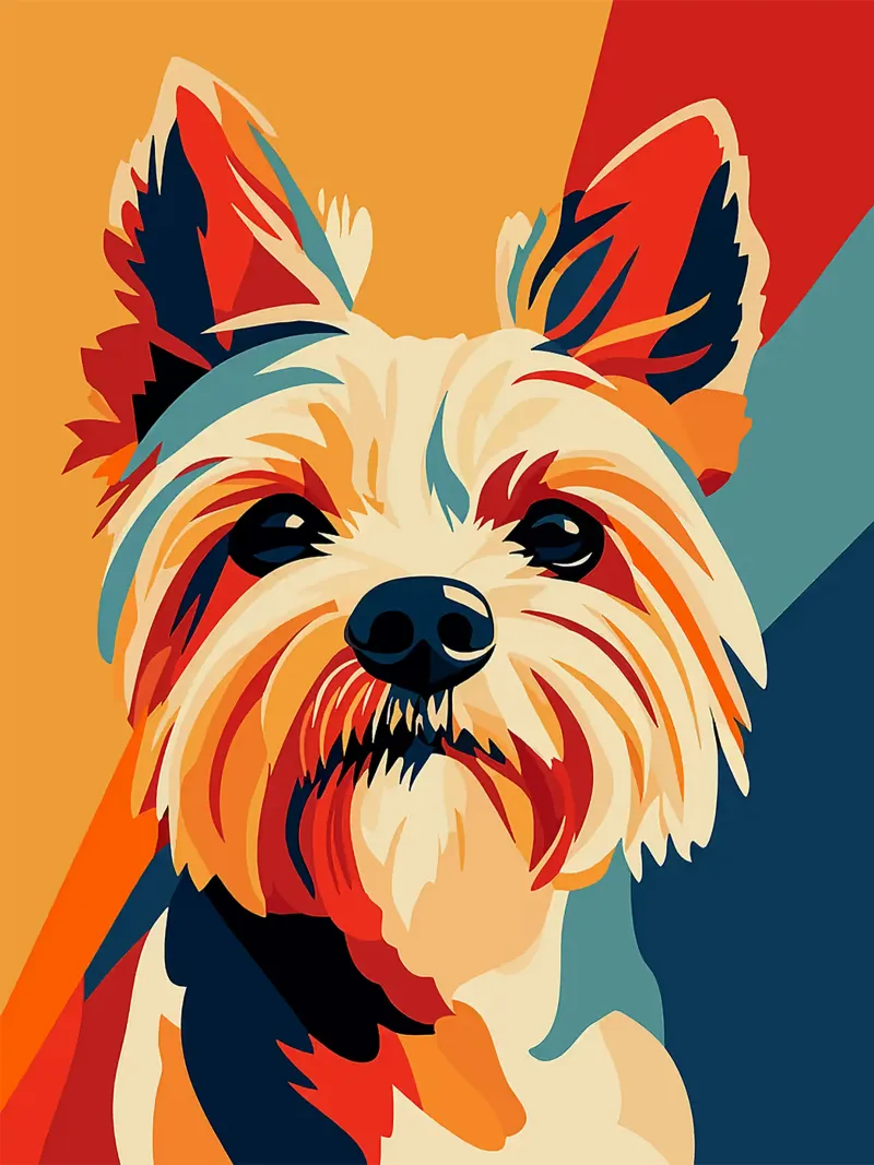 cane yorkshire terrier animale ritratto canino poster con telaio in alluminio da Frank J Weissmuller