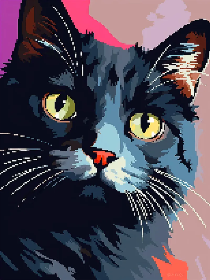 gatto felino baffi occhi verdi pelliccia poster con telaio in alluminio da Frank J Weissmuller