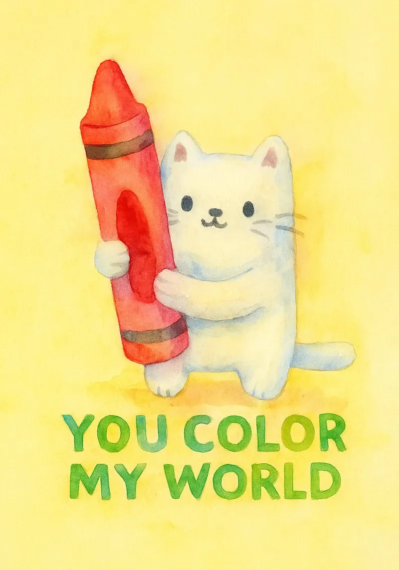 you color my world funny cat canvas with Floater frame by limous