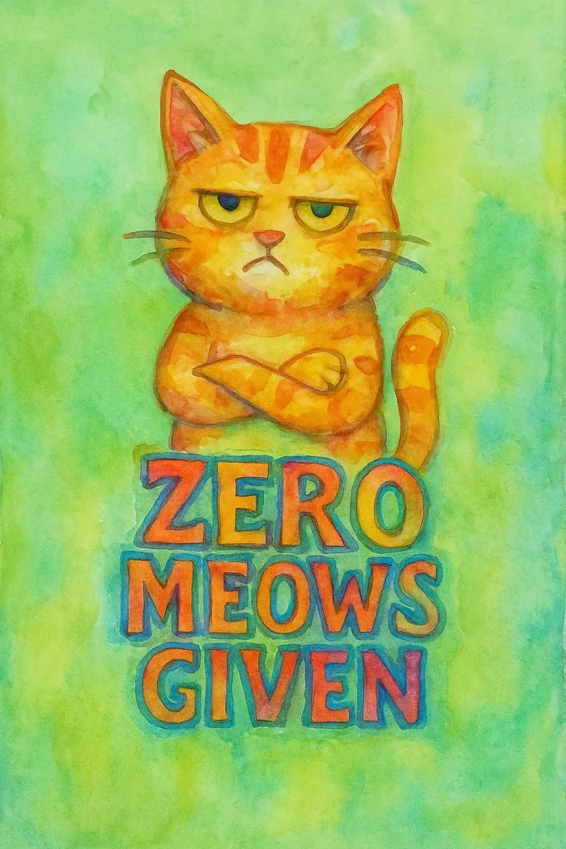 nul miauwen gegeven grappige kat poster met aluminium frame van limous