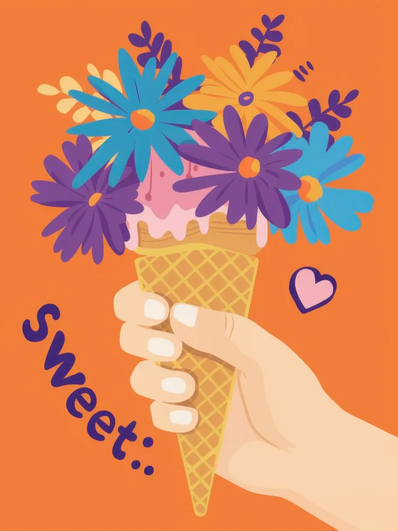 Cono floreale dolce poster da Snow Mist
