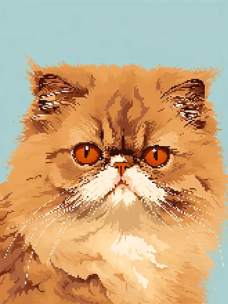 Pixel gatto animale pelliccia baffi poster con telaio in plastica da Franziska Richter