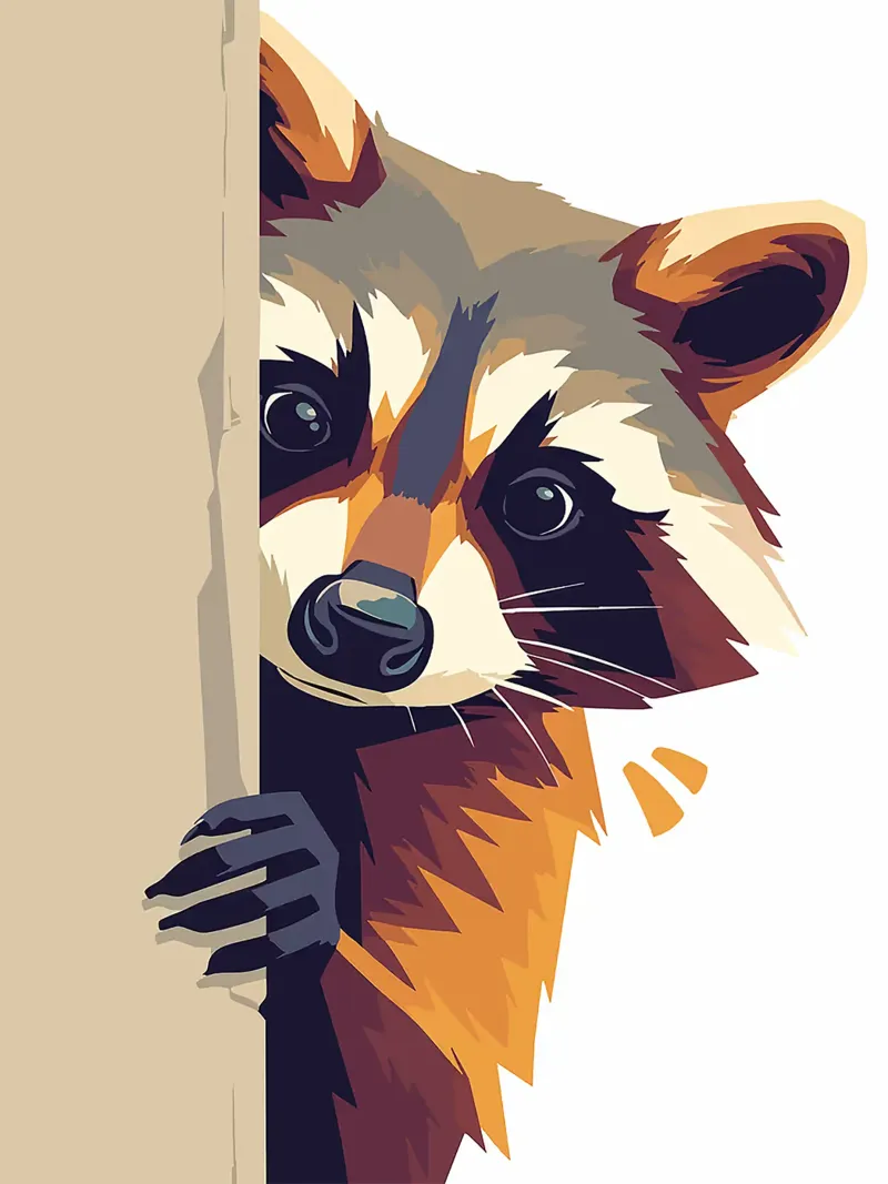procione animale fauna selvatica mammifero foresta poster con telaio in alluminio da Franziska Richter