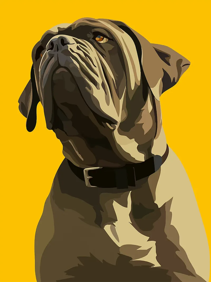 collare per cani occhi orecchie naso bocca poster con telaio in alluminio da Franziska Richter