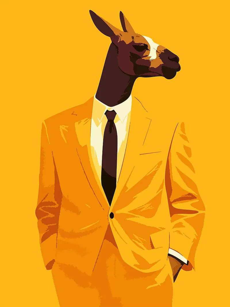 cravatta per abito di lama, animale da cerimonia poster con telaio in alluminio da Franziska Richter