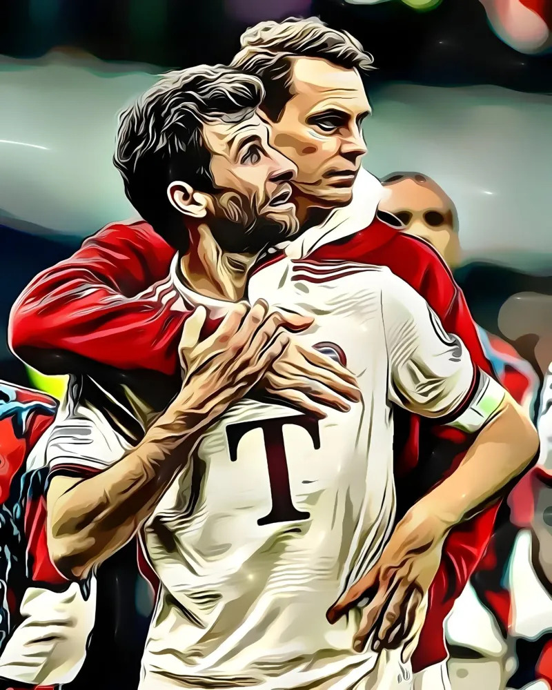 Thomas Müller e Manuel Neuer poster con telaio in legno da dark eagle