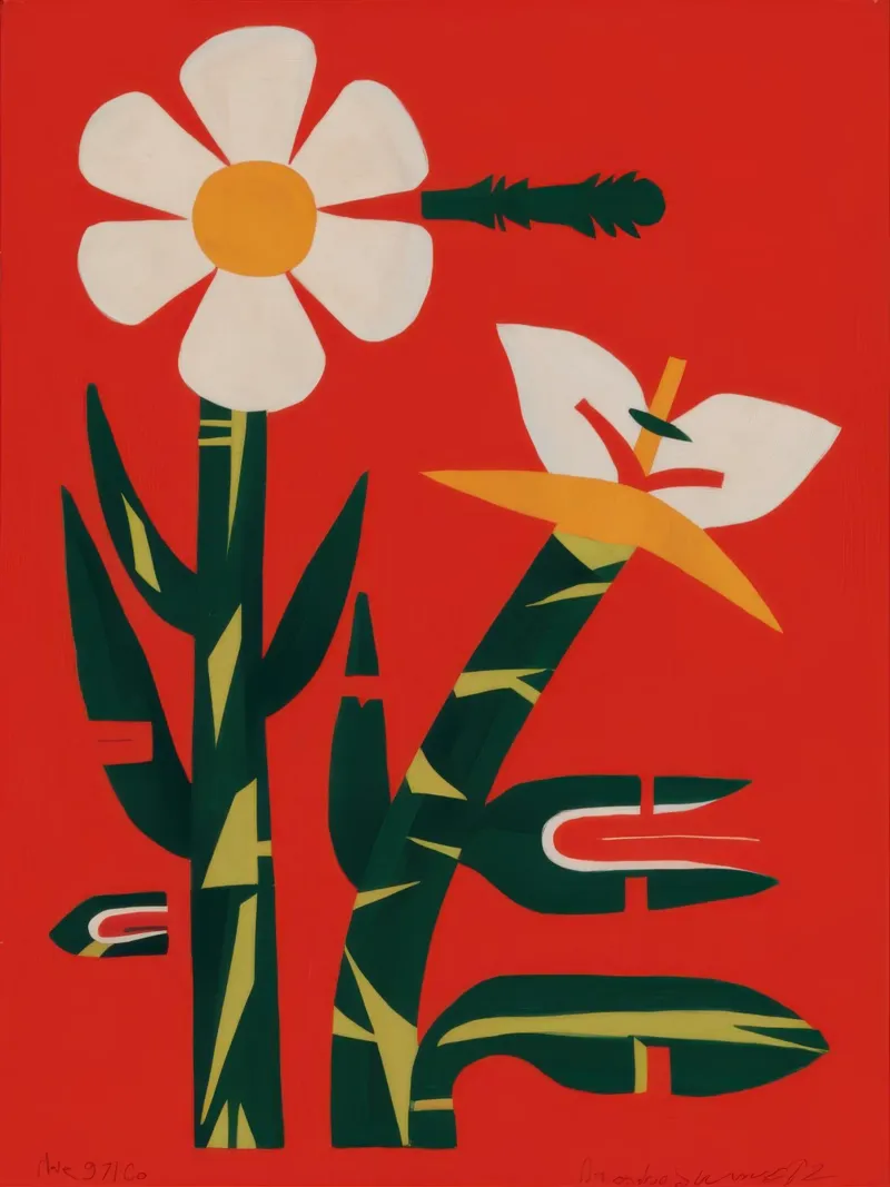 Armonia del giardino cremisi poster con telaio in alluminio da Autumn Season