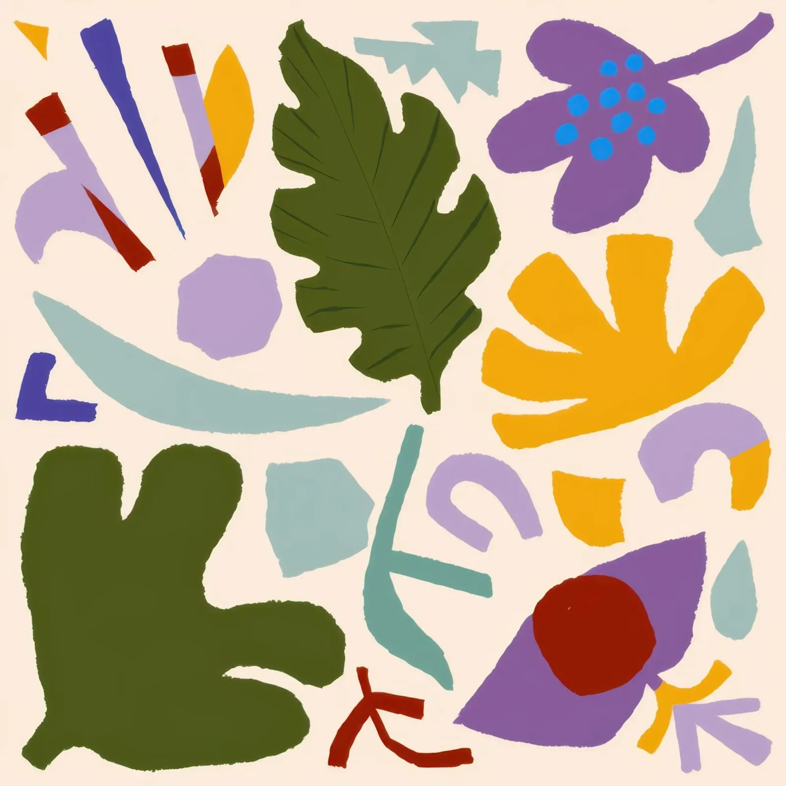 Medley di forme giocose poster con telaio in alluminio da Lyra Glaze