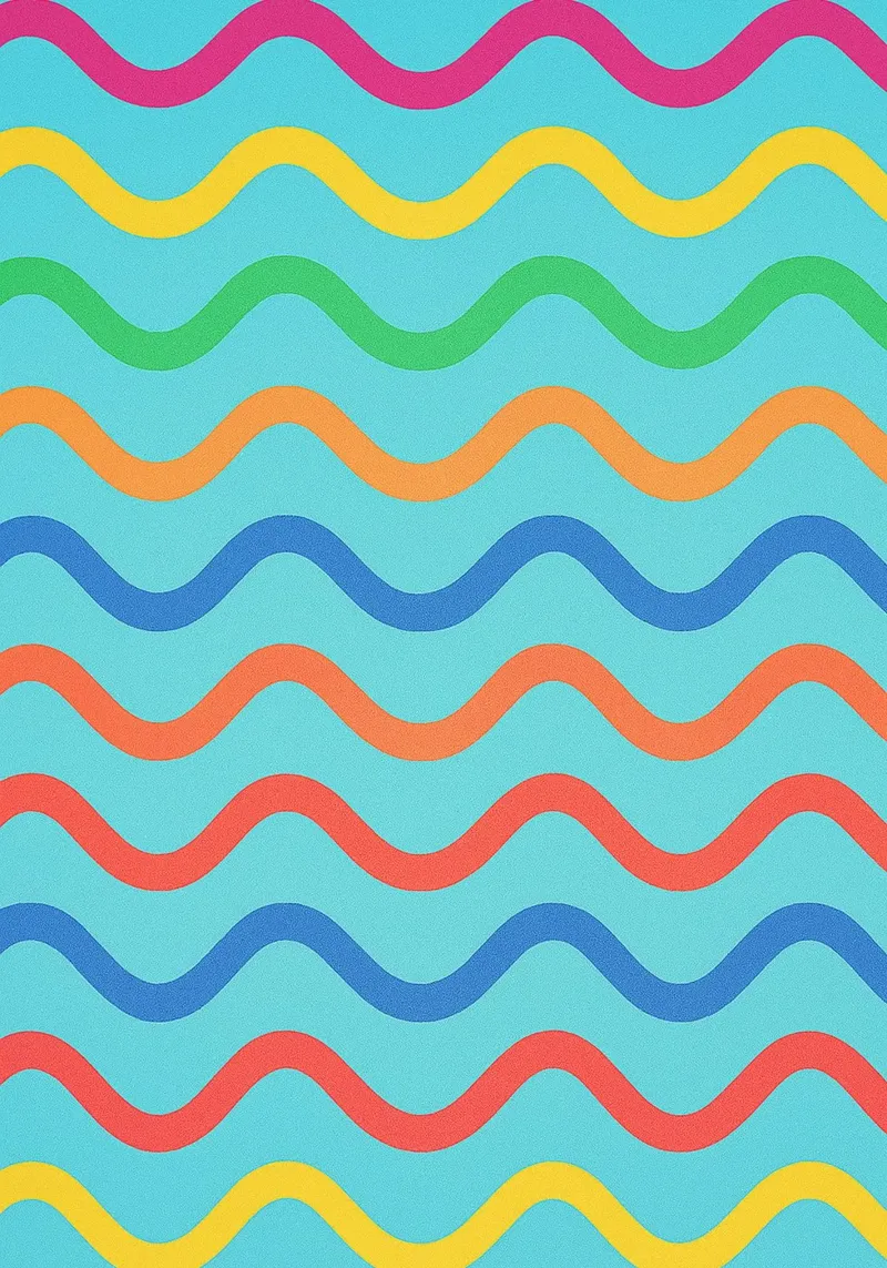 abstract wave line drawing canvas with Floater frame by klicins