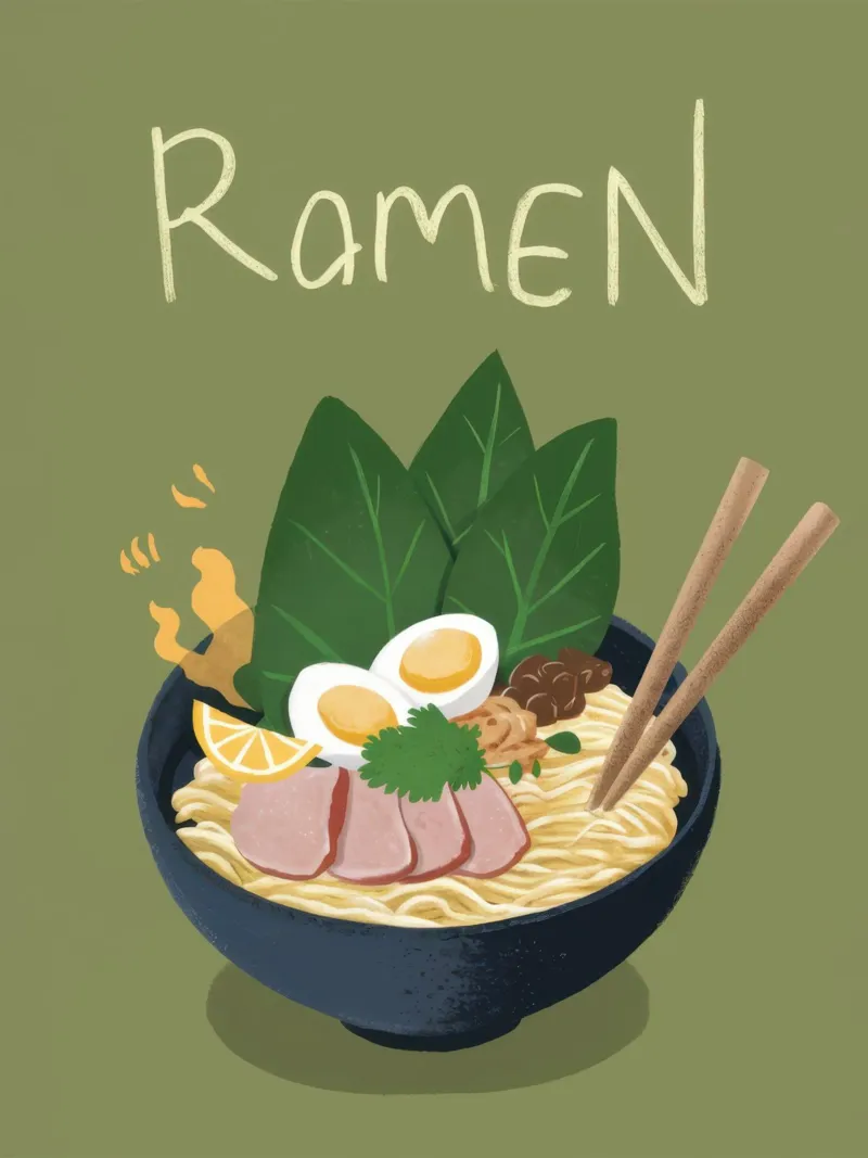 Dichiarazione sul ramen autentico poster da Autumn Season