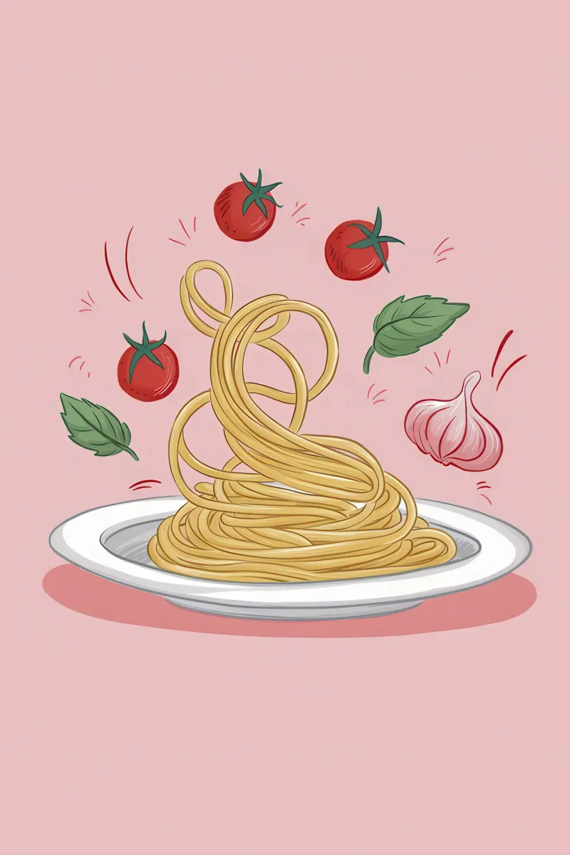 Piatto di pasta semplice poster con telaio in alluminio da Bruce Juice