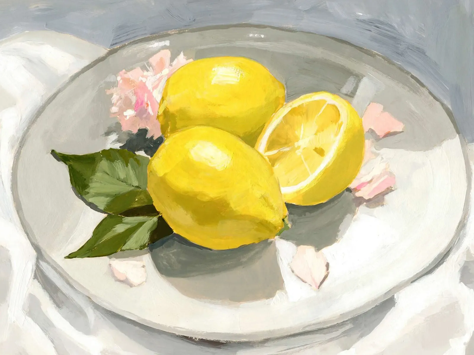 Limoni su un piatto I. poster con telaio in alluminio da Norman Click