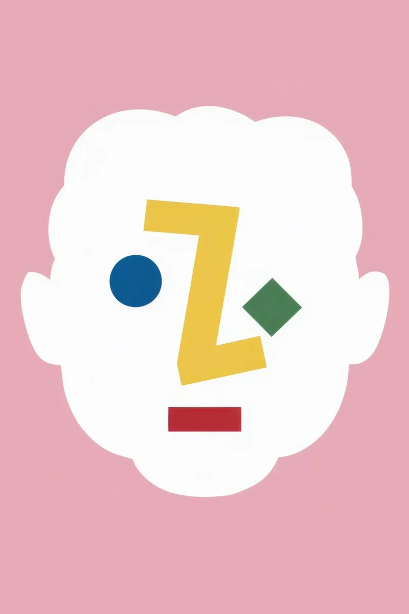 Abstract Face 'Z' poster con telaio in alluminio da Bruce Juice