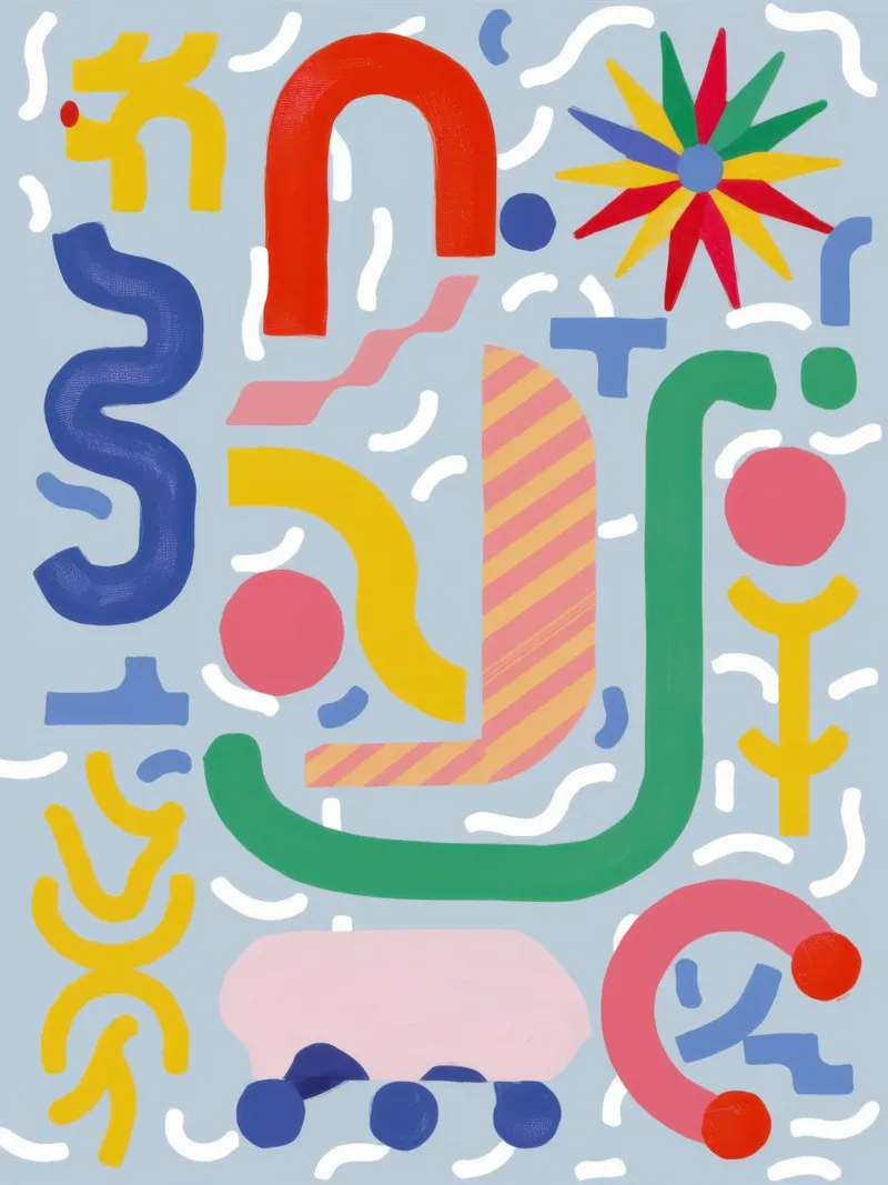 Playful Pattern Carnival canvas with Floater frame by Snow Mist