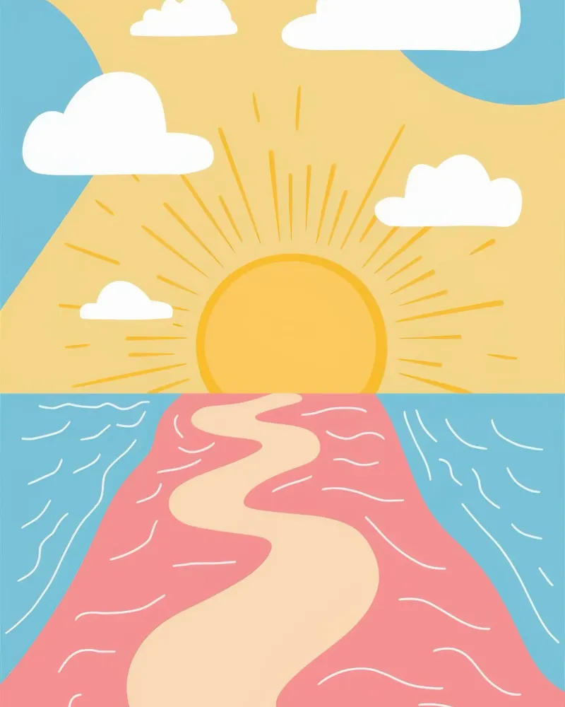 Alba del fiume Rosa poster con telaio in plastica da Bruce Juice