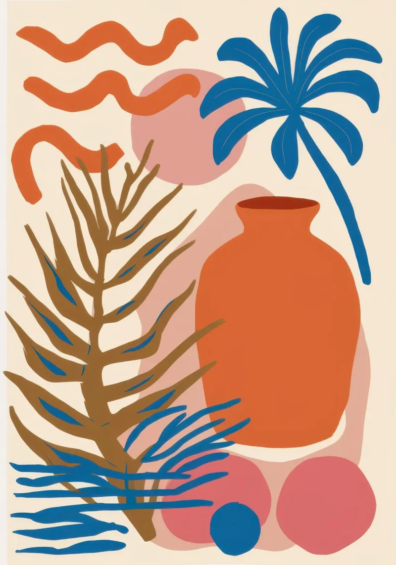 Abstract Terracotta Vase poster con telaio in plastica da Lyra Glaze