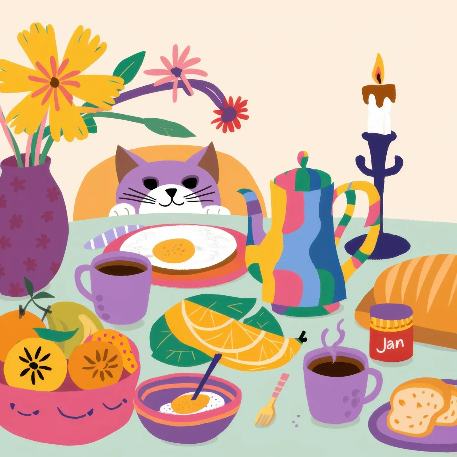 Altare del gatto mistico poster con telaio in alluminio da Bruce Juice