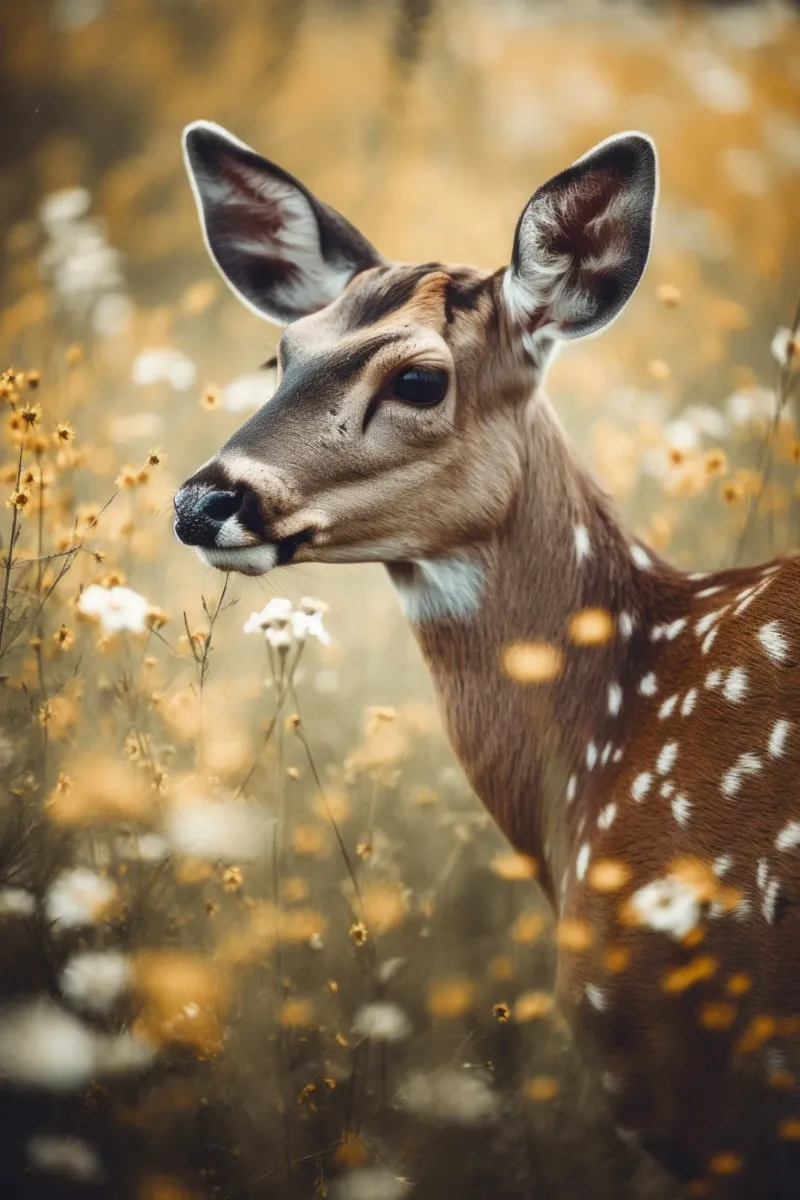 Deer In Flower Field pellicola backlit da treechild