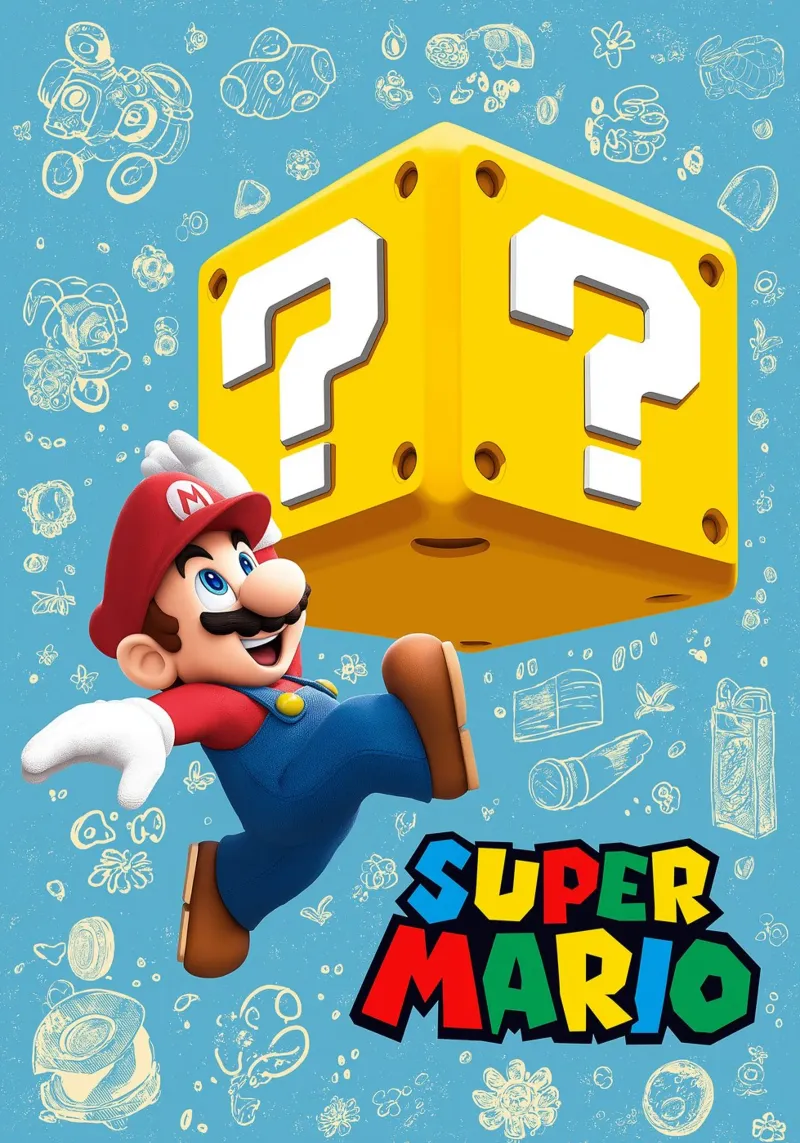 Super Mario canvas met Baklijst van Fleur de Lys