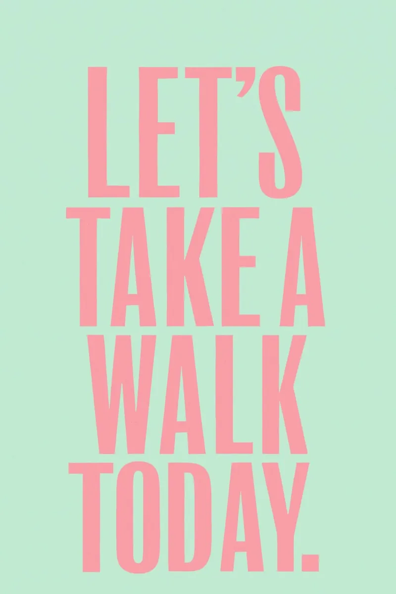 Let`s Take A Walk Today poster con telaio in plastica da treechild