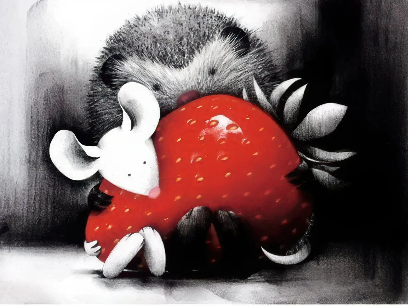 sharing is caring ingelijst door doug hyde poster met kunststof frame van Hyde Hi