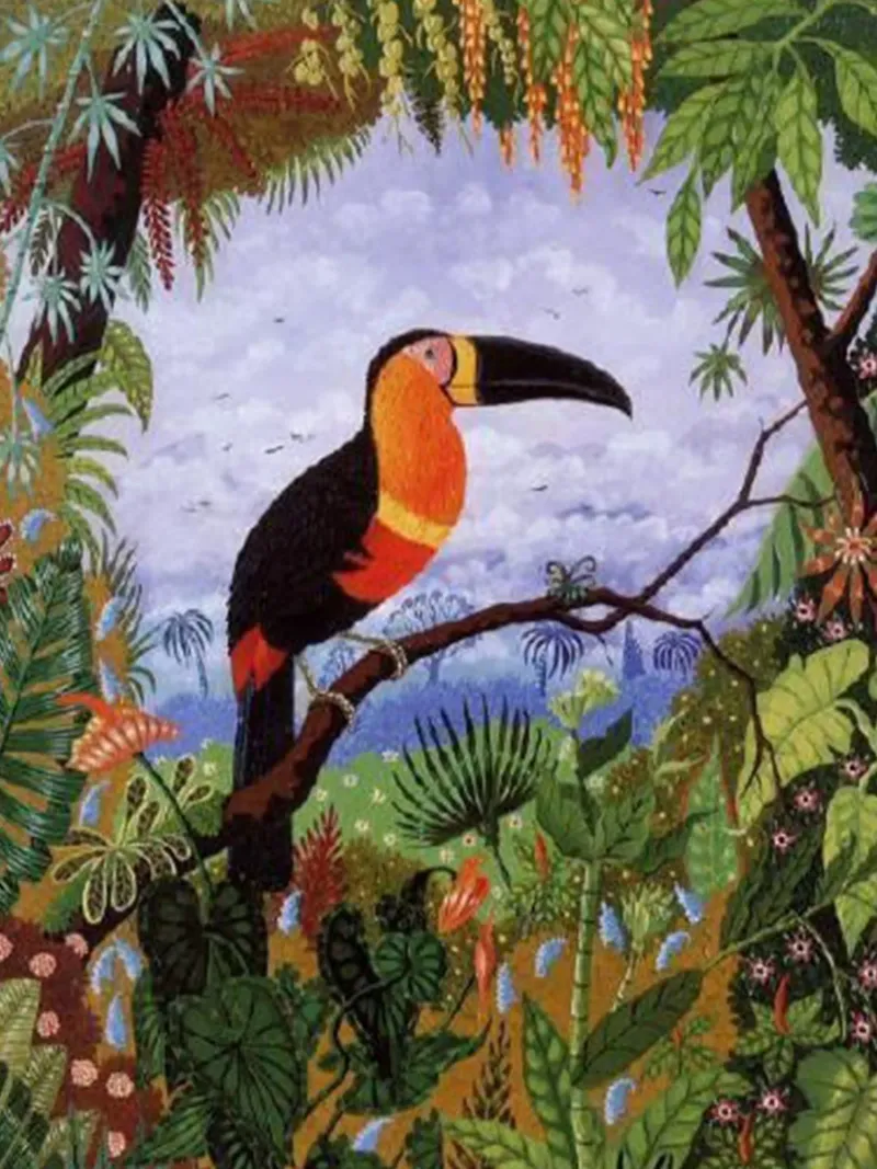 Henri Rousseau - Uccello poster con telaio in alluminio da Günstiger Laden