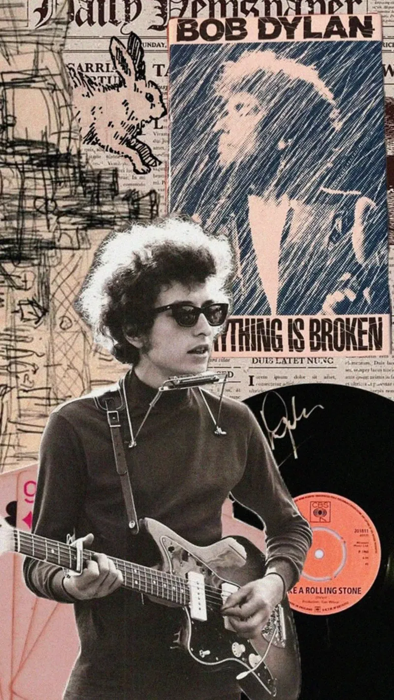Bob Dylan dal vivo e unplugged poster con telaio in legno da xerico