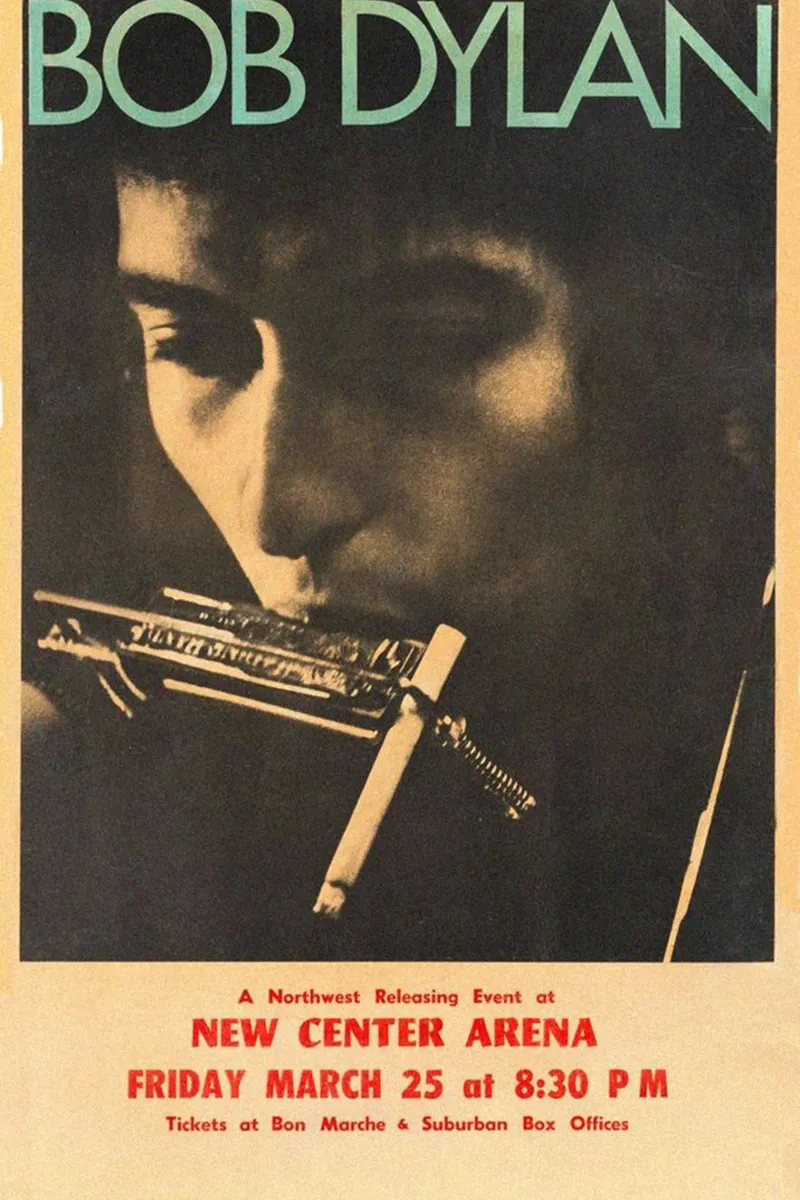 Le sessioni di Bob Dylan poster con telaio in alluminio da xerico