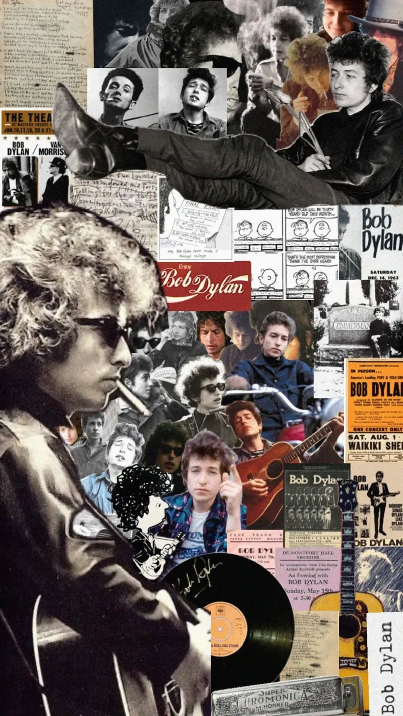 Bob Dylan sul palco poster con telaio in legno da xerico