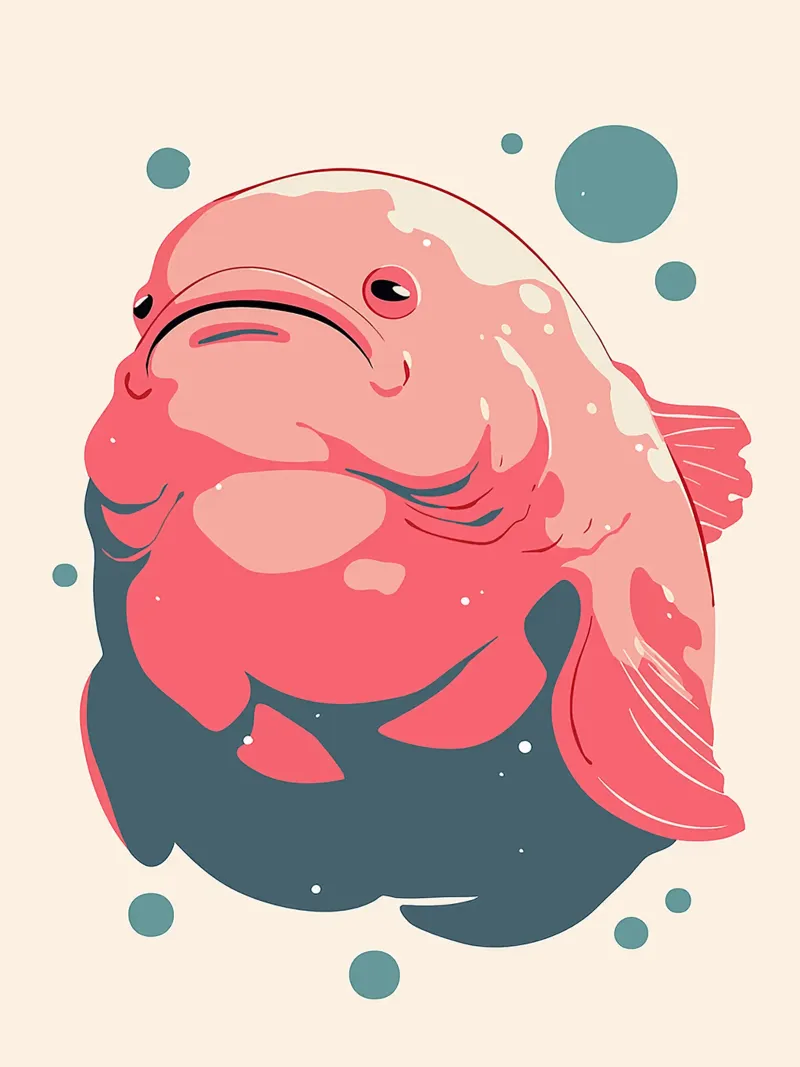 peces acuáticos marinos burbujas blobs poster con marco de madera de Lukas Hoffmann