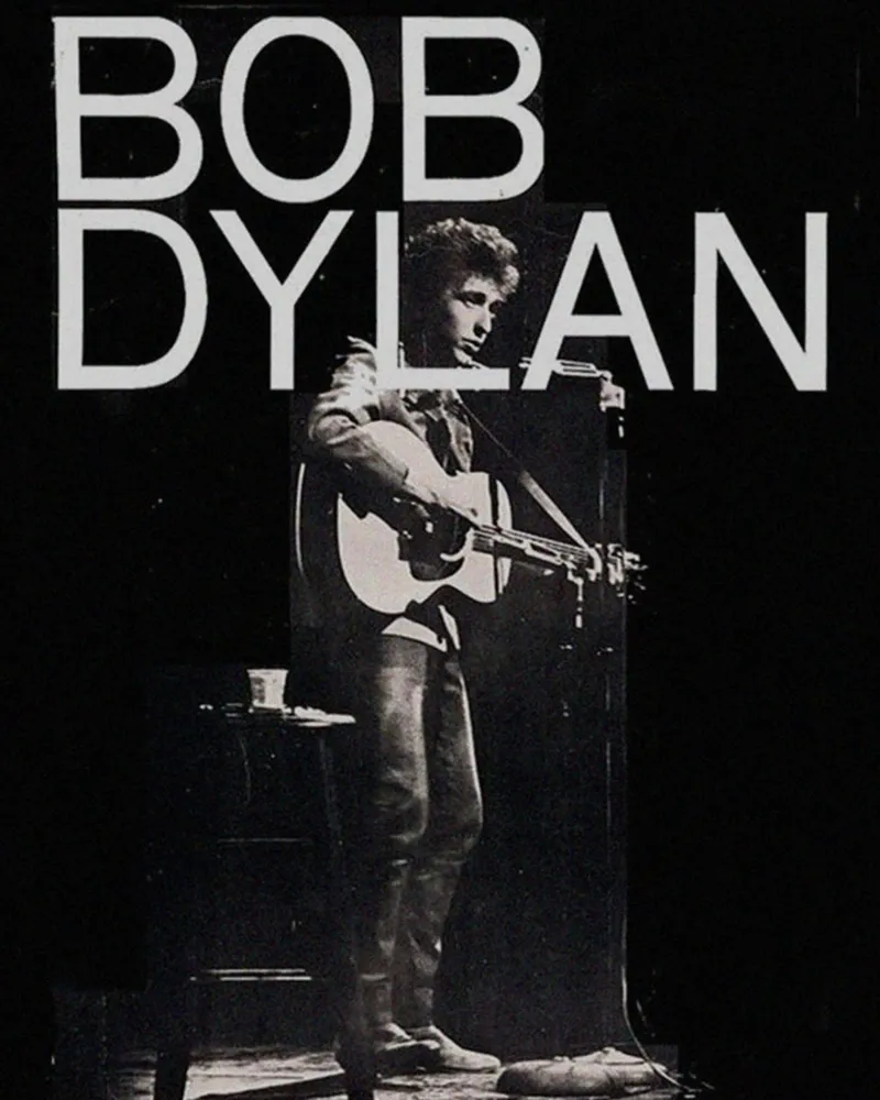 Echi di Dylan dal vivo poster con telaio in legno da xerico