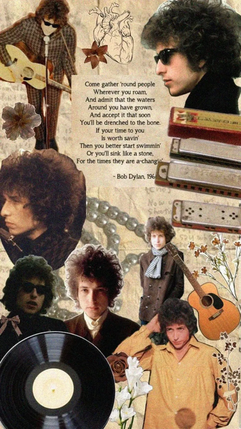 Bob Dylan Timeless Tunes canvas with Floater frame by xerico