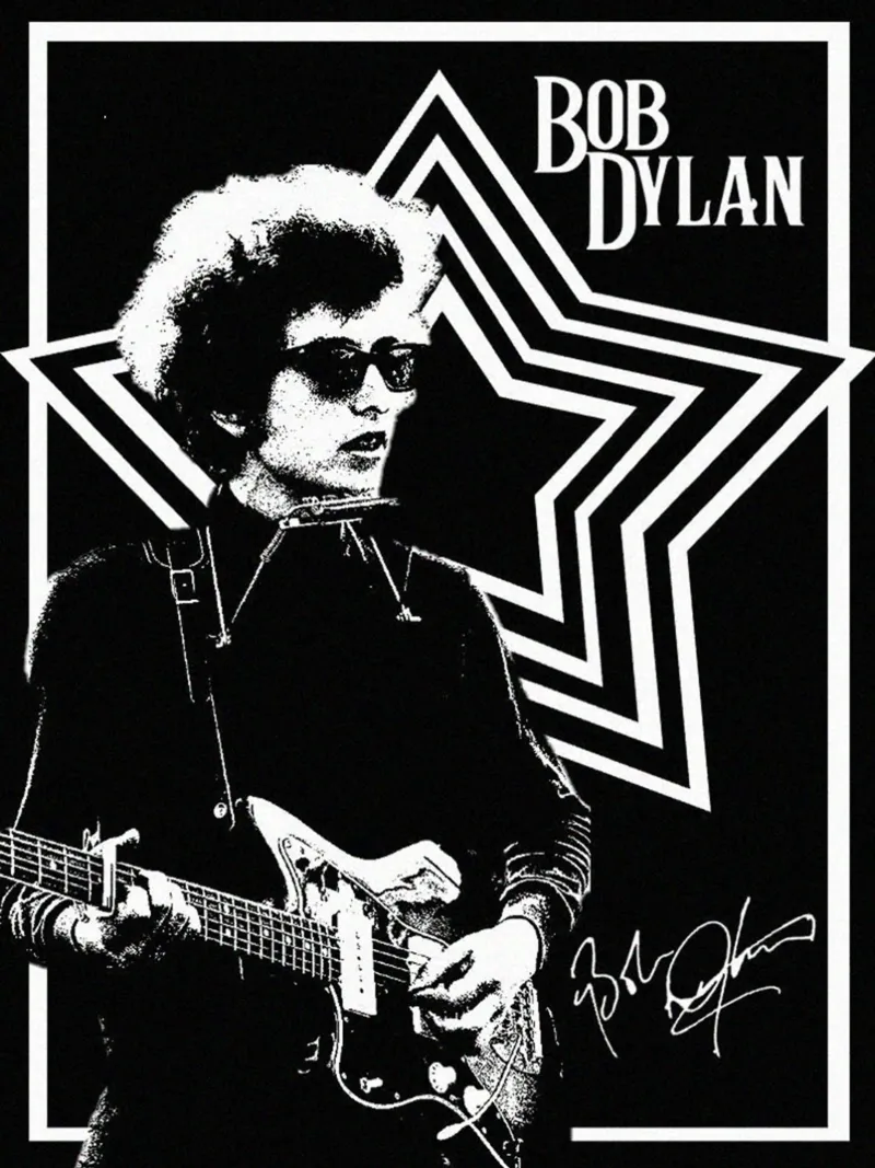 Una notte con Bob Dylan poster con telaio in legno da xerico