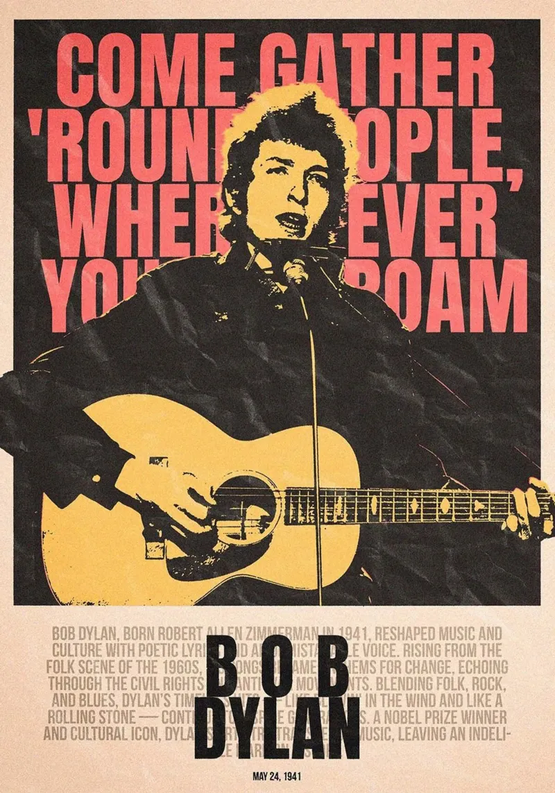 Bob Dylan Verhaal in Liedjes canvas met Baklijst van xerico
