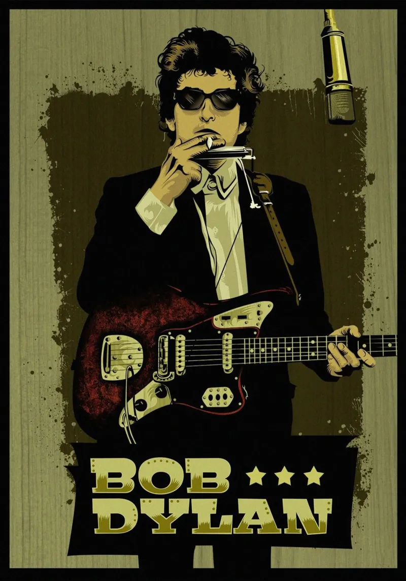 The Magic of Bob Dylan canvas with Floater frame by xerico