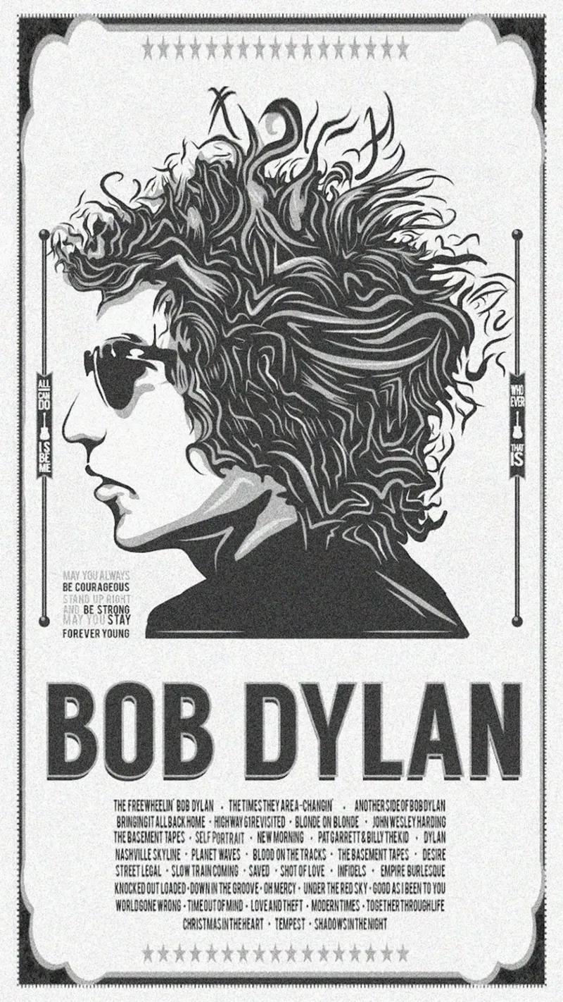 Notte senza tempo di Bob Dylan poster con telaio in plastica da xerico